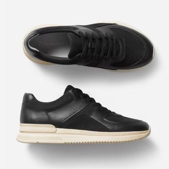 Everlane Shoes - EVERLANE O By Everlane The Leather Trainer Sneaker Women Shoes Black Sz7